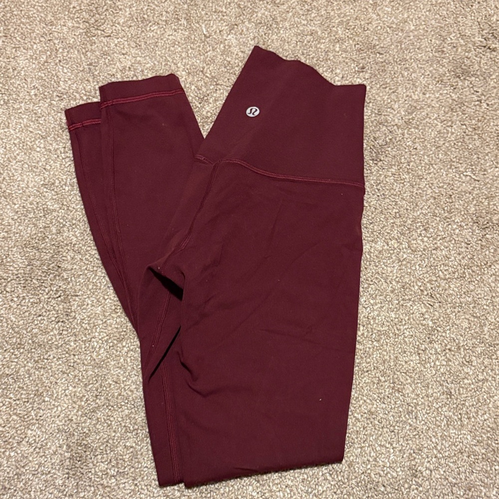 Lululemon Burgundy High-Waist Leggings